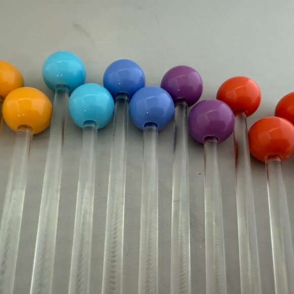 Vintage 25 Swizzle Sticks Cocktail Mixer Drink Stirrers plastic/Lucite? 7” - Picture 4 of 5
